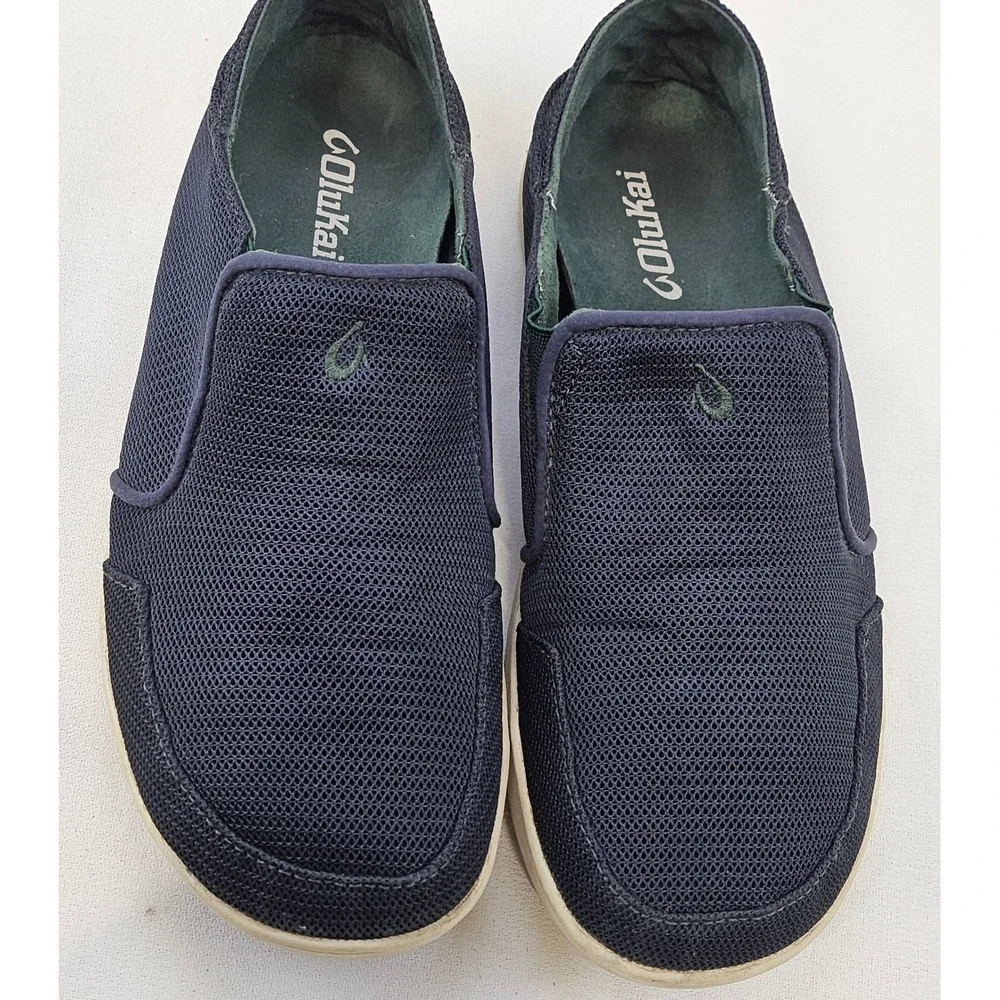 OluKai Nohea Mesh Mens 9 Dark Blue Slip On‎ Shoes 10188-DGDG Casual
